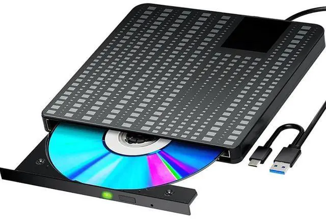 Main image of External CD/DVD Drive for Laptop, USB 3.0 Type C CD DVD Player Portable +/-RW Burner CD ROM Reader Writer Disk Duplicator, Optical Drive Compatible with Laptop Desktop PC Windows Linux, MacOS