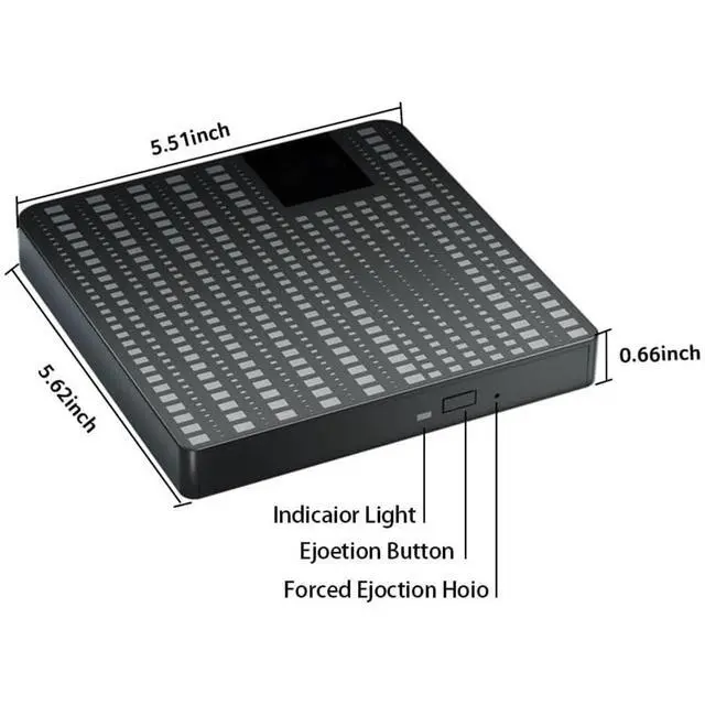 Alt view image 2 of 7 - External CD/DVD Drive for Laptop, USB 3.0 Type C CD DVD Player Portable +/-RW Burner CD ROM Reader Writer Disk Duplicator, Optical Drive Compatible with Laptop Desktop PC Windows Linux, MacOS