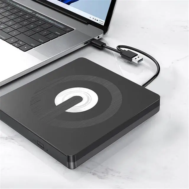 Alt view image 5 of 7 - External CD DVD Drive, Type-C & USB 3.0 External Optical CD/DVD Drive, Portable CD DVD Player RW Writer Burner Reader for Laptop, Desktop, PC, Windows 11/10 / 8/7 / XP/Linux/Vista, Linux, MacOS