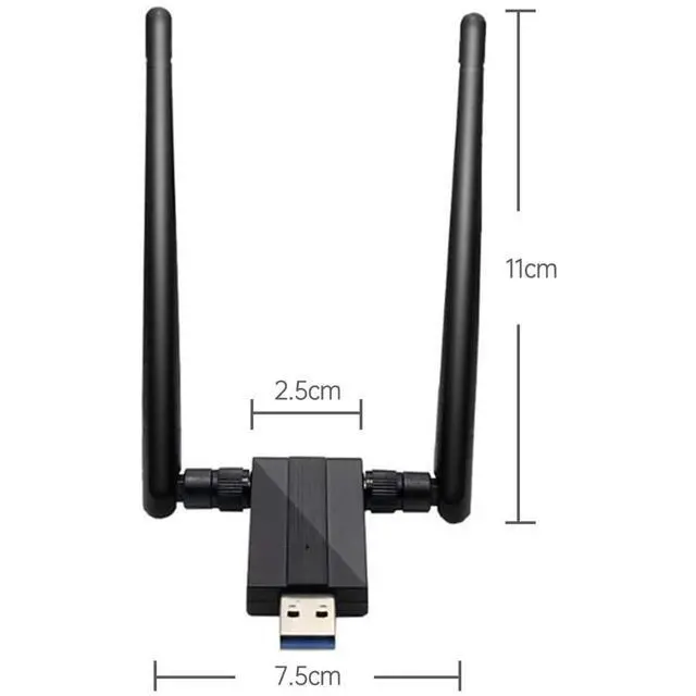Alt view image 2 of 7 - USB WIFI Adapter 1200M USB 3.0 Wireless Wifi Dongle 5G/866Mbps 2.4G/300Mbps 5dBi Dual Band Antenna 802.11 AC Wireless Network Adapter for Desktop/PC/Laptop Windows XP/Vista/7/8/10, Linx2.6X Mac OS X