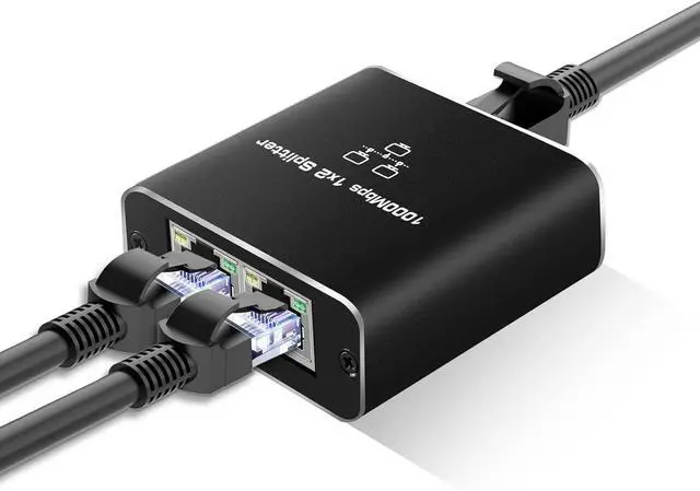 Main image of WRIARICH RJ45 Ethernet Splitter 1 to 2 Out, 1000Mbps Network Splitter with USB Power Cable, Gigabit LAN Internet Splitter Connector for Cat 5/5e/6/7/8, Support Two Devices Working Simultaneously