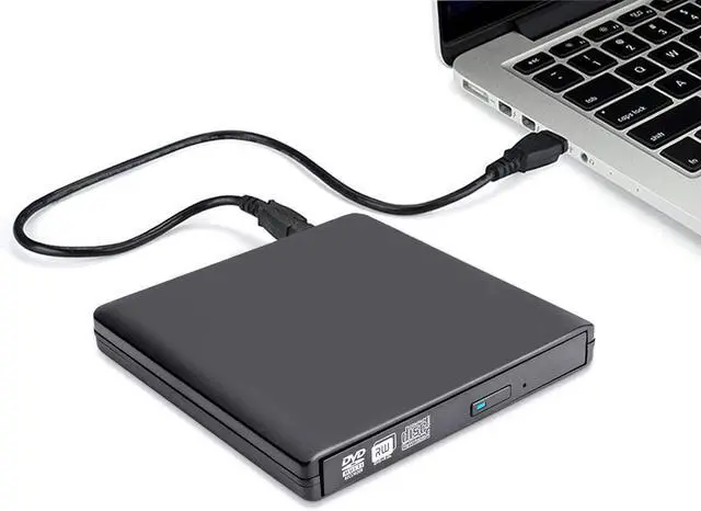 Main image of WRIARICH CD/DVD Drive, USB 2.0 Slim Protable External CD-RW Drive CD Burner DVD-R Reader Player for Laptop Notebook PC Desktop Computer, Black