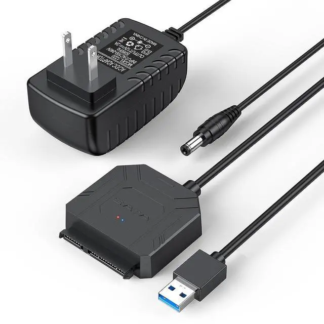 Main image of SATA III to USB 3.0 Adapter with 12 Power Adapter, External Hard Drive Converter Cable Adapter for 2.5 3.5 Inch HDD SSD SATA III Support UASP Compatible for S-ea-gate W-D Hitachi To-sh-iba etc..