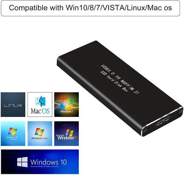 Alt view image 6 of 7 - WRIARICH M.2 SATA SSD to USB 3.0 External SSD Reader Converter Adapter Enclosure with UASP, Support NGFF M.2 2280 2260 2242 2230 SSD with Key B/Key B+M