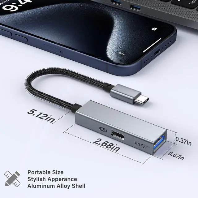 Alt view image 7 of 7 - WRIARICH USB C OTG Adapter with PD Power, 2 in 1 USB C to USB 3.0 OTG with 60W PD Charging Adapter Compatible with i-Phone 15/15 Pro, i-Pad Pro, Mac-Book Pro/Air, Galaxy S24/S23, Go-o-gle Pixel 8