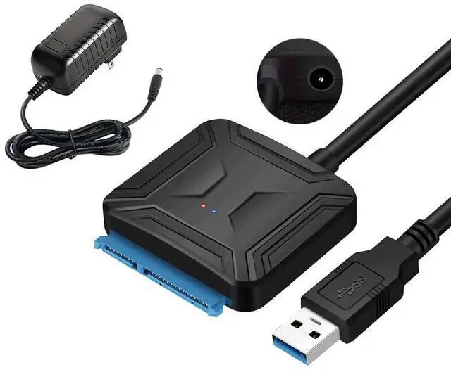 Main image of WRIARICH SATA to USB 3.0, SATA III Hard Drive Adapter Cable for 3.5/2.5 Inch SSD HDD,Hard Drive Disk Converter Support UASP Compatible, with 12V Power Adapter, 20 Inch (Black)