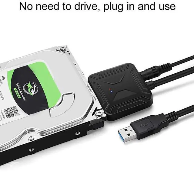 Alt view image 5 of 7 - WRIARICH SATA to USB 3.0, SATA III Hard Drive Adapter Cable for 3.5/2.5 Inch SSD HDD,Hard Drive Disk Converter Support UASP Compatible, with 12V Power Adapter, 20 Inch (Black)