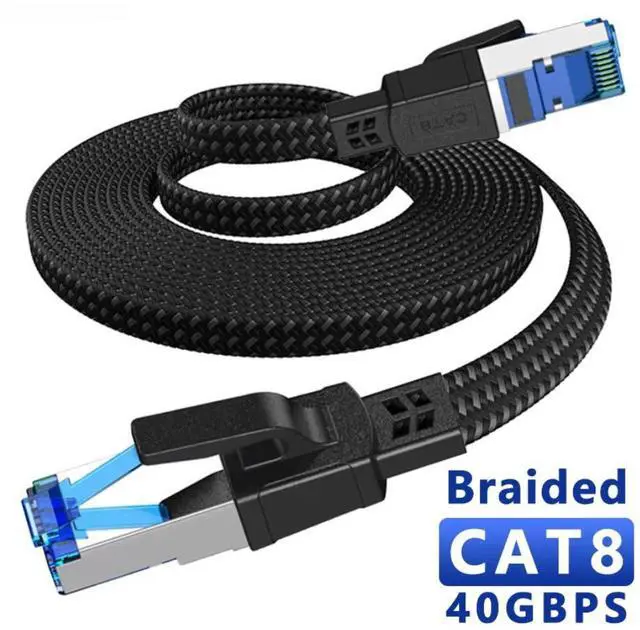 Main image of WRIARICH Cat 8 Ethernet Cable 10FT/3M, Braided High Speed 40Gbps 2000Mhz Lan Patch Cord RJ45 Network Cable, Ethernet LAN Cable for Indoor/Outdoor Use - Perfect for Modem/Router/Gaming/PC 10 ft.