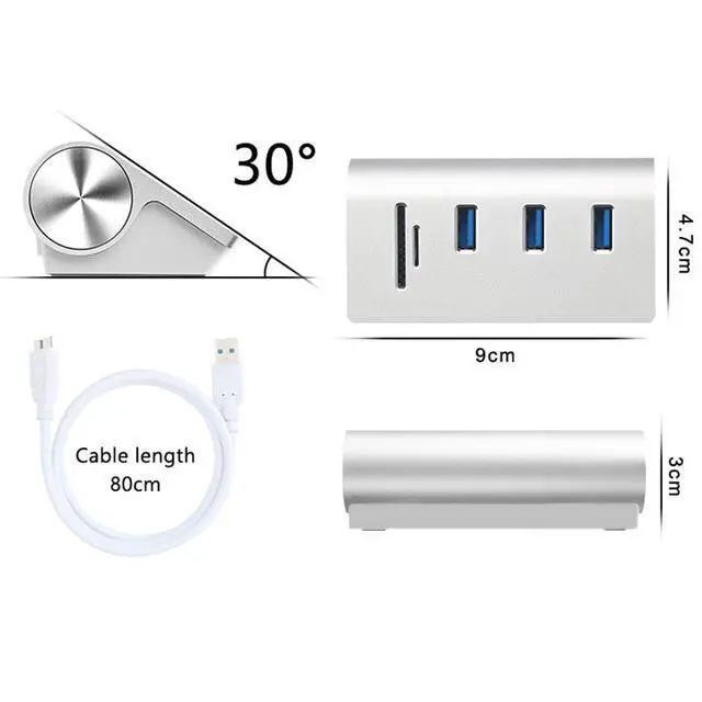 Alt view image 6 of 7 - WRIARICH Multi usb 3.0 hub 3 port adapter splitter Power Interface SD TF Card Reader for MacBook Air computer laptop accessories