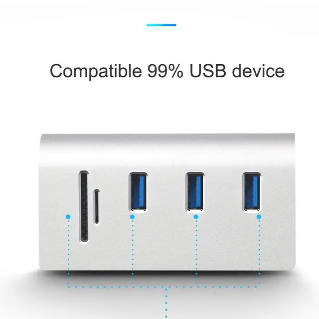 Alt view image 7 of 7 - WRIARICH Multi usb 3.0 hub 3 port adapter splitter Power Interface SD TF Card Reader for MacBook Air computer laptop accessories