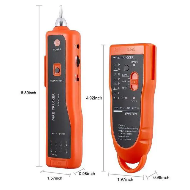 Alt view image 6 of 7 - WRIARICH Wire Tester RJ45 RJ11 Cable Tracker Line Finder Multifunction Wire Tracker Ethernet LAN Network Cat5 Cat6 with Earphone for Cable Collation, Network Maintenance Collation, Telephone Line Test