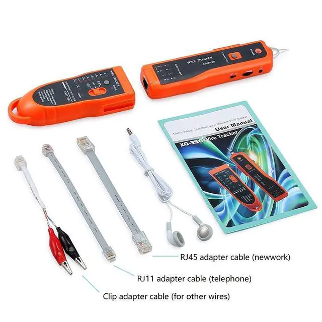 Alt view image 7 of 7 - WRIARICH Wire Tester RJ45 RJ11 Cable Tracker Line Finder Multifunction Wire Tracker Ethernet LAN Network Cat5 Cat6 with Earphone for Cable Collation, Network Maintenance Collation, Telephone Line Test