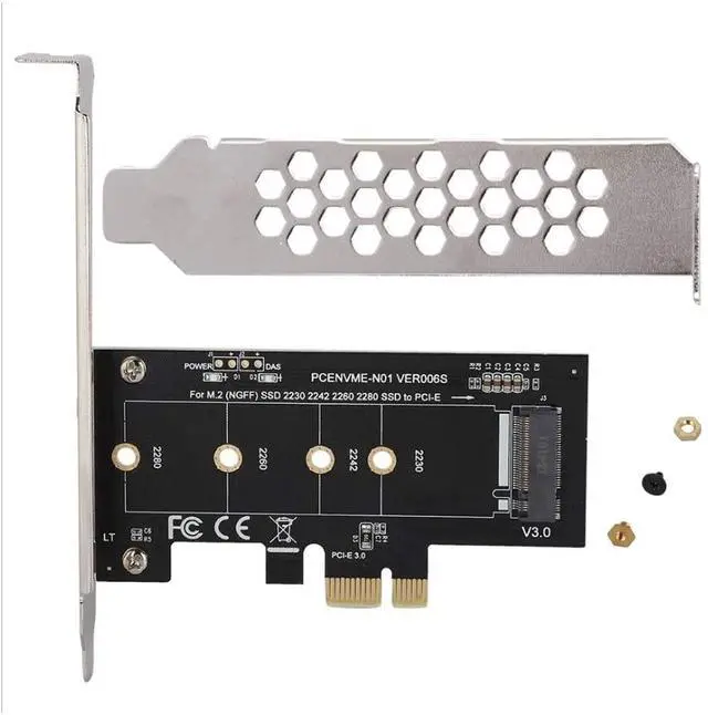Alt view image 4 of 7 - NVME M.2 SSD M Key to PCI-e 3.0 x1 Host Controller Expansion Card,Supports M2 NGFF PCI-e 3.0, 2.0 or 1.0, NVME or AHCI, M-Key, 2280, 2260, 2242, 2230 Solid State Drives with Low Profile Bracket