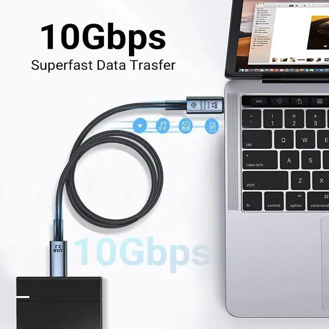 Alt view image 4 of 7 - USB C to USB C Cable100W 3.3ft/1M, USB C 3.2 Gen 2 10Gbps/ 8K@60Hz Video Cord, Type C Charging Cable Fast Charge Cord for M-a-c-Book Pro i-P-a-d Pro 2021 i-P-a-d Air 4 Galaxy S23+/S23/S22 Ultra Switch