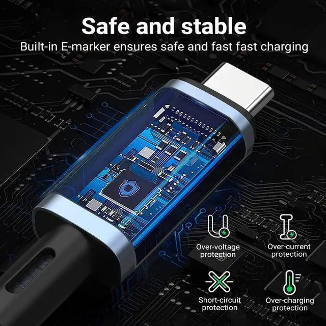 Alt view image 3 of 7 - USB C to USB C Cable100W 3.3ft/1M, USB C 3.2 Gen 2 10Gbps/ 8K@60Hz Video Cord, Type C Charging Cable Fast Charge Cord for M-a-c-Book Pro i-P-a-d Pro 2021 i-P-a-d Air 4 Galaxy S23+/S23/S22 Ultra Switch
