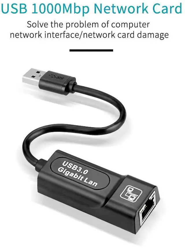 Alt view image 2 of 7 - WRIARICH USB 3.0 to Rj45 Lan Ethernet Adapter Network Card to RJ45 Lan Ethernet Adapter (10/100/1000) Mbps Network Adapter for PC Macbook Windows 10 Laptop