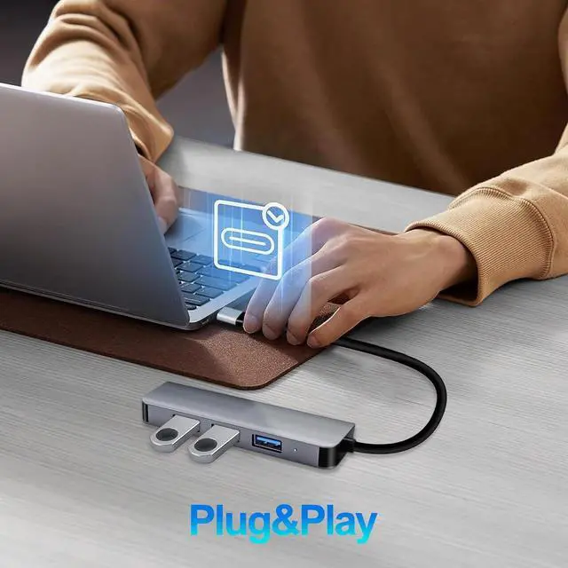 Alt view image 7 of 7 - WRIARICH USB 3.0 Hub 4 Ports, USB-A and Type-C to 4 USB 3.0 Hub, USB-A Splitter Extender, USB A USB 3.0 Hub Compatible with Laptop, Desktop,MacBook,iMac,iPad Pro,PS4,Xbox,XPS