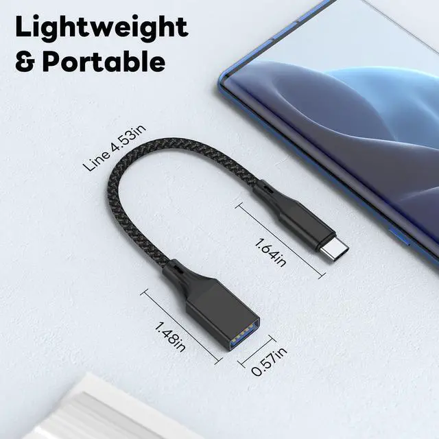 Alt view image 7 of 7 - USB C to USB 3.0 Adapter, USB C to USB A Adapter (2 Pack), USB Type C Male to USB 3.0 Female OTG Cable .Compatible with M-ac-Book Pro/Air 2019 2018 2017, Galaxy S23 S23+ Ultra Note 10 S9 S8 (Black)