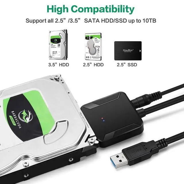 Alt view image 2 of 7 - WRIARICH 0.4m USB 3.0 To Sata Adapter Converter Cable 22pin SataIII To USB3,0 Adapters For 2.5" Sata HDD SSD