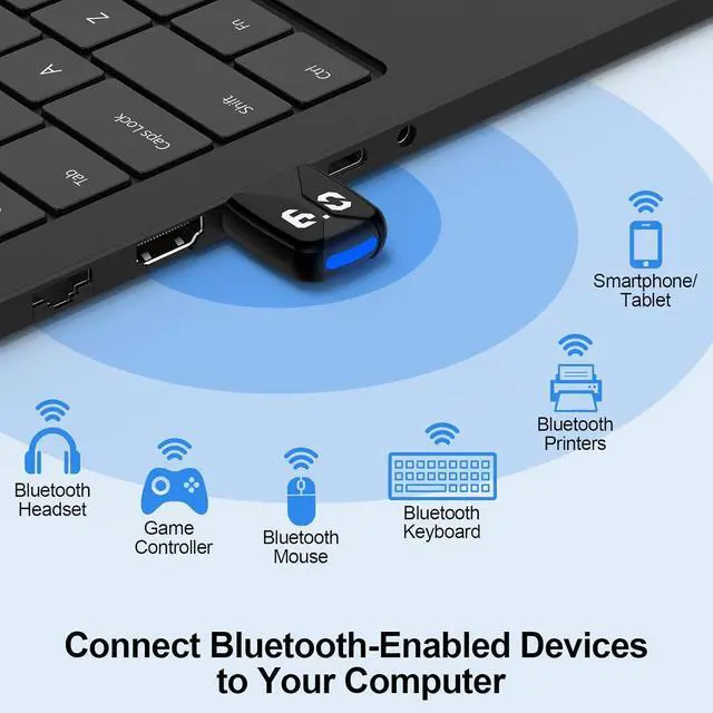 Alt view image 2 of 7 - WRIARICH USB Bluetooth Adapter for PC, Plug and Play EDR&BLE Bluetooth 6.0 Adapter Blue Tooth Dongle Receiver for PC, Laptop, Desktop, Keyboard, Mouse, Headphone, Speakers, Support Windows 11/10/8.1/7