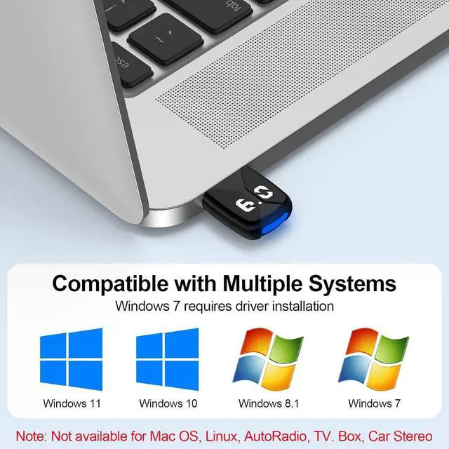 Alt view image 3 of 7 - WRIARICH USB Bluetooth Adapter for PC, Plug and Play EDR&BLE Bluetooth 6.0 Adapter Blue Tooth Dongle Receiver for PC, Laptop, Desktop, Keyboard, Mouse, Headphone, Speakers, Support Windows 11/10/8.1/7