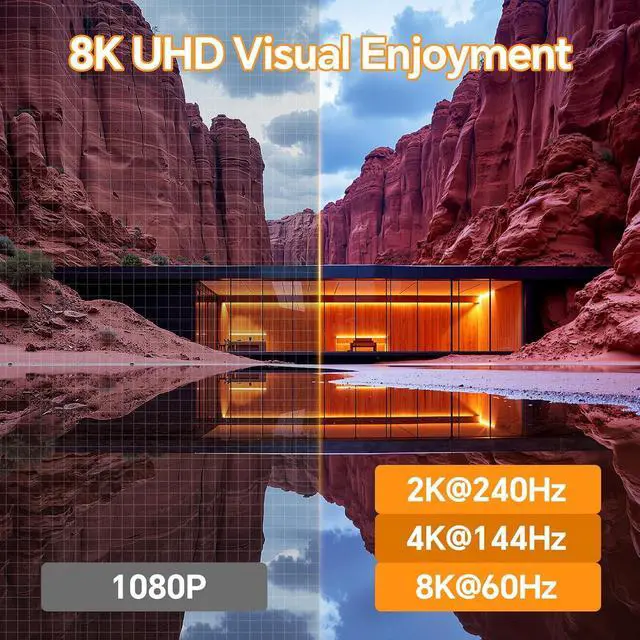 Alt view image 6 of 7 - KVM Switch 3 Computers 3 Monitors 8K@60Hz /4K@144Hz, 2* Displayport + HDMI Triple Monitor USB 3.0 KVM Switch for 3 PC Shares 3 Monitors and 4 USB 3.0 Devices with Wired Remote & 12V Power Adapter