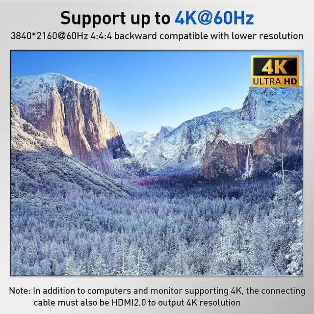 Alt view image 2 of 6 - 4 Port USB 3.0 HDMI KVM Switch Support 4K@60Hz 2K@120Hz RGB 4:4:4 Simulation EDID, HDMI Switch 4 in 1 Out with 4 USB 3.0 Port for Keyboard Mouse Printer,with Controller, USB3.0 Cables and HD-MI Cables