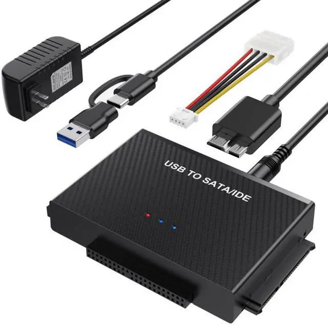 Main image of WRIARICH USB C & USB 3.0 to SATA IDE Adapter External Hard Drive Reader Converter SATE to USB 3.0 Adapter Cable for Universal 2.5/3.5 HDD/SSD Hard Drive Disk Optical Drive
