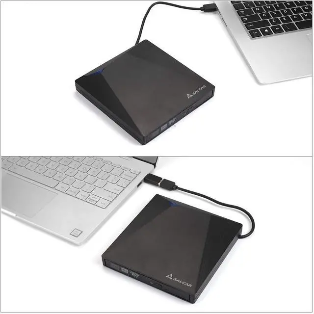 Alt view image 7 of 7 - WRIARICH External CD DVD Drive, USB 3.0 Type-C Portable CD/Dvd +/-Rw Drive Slim Dvd/CD Rom Superdrive Rewriter Burner Player for Laptop Macbook Windows XP/Win 7/Win 8/Win 10/Vista/Linux/Mac OS (Black)