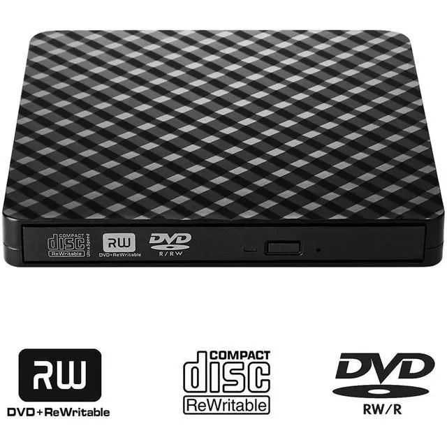 Alt view image 2 of 7 - WRIARICH External CD DVD Drive Upgraded USB 3.0 Portable External DVD Drive CD/DVD +/-RW ROM Writer/Rewriter Burner/Player Reader for MacBook Apple OS Laptop/Desktops/Win 10/7/8.1/ Linux Chrome