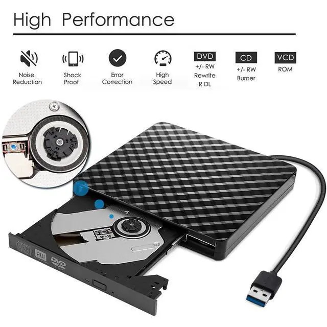 Alt view image 3 of 7 - WRIARICH External CD DVD Drive Upgraded USB 3.0 Portable External DVD Drive CD/DVD +/-RW ROM Writer/Rewriter Burner/Player Reader for MacBook Apple OS Laptop/Desktops/Win 10/7/8.1/ Linux Chrome