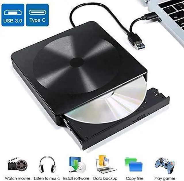 Main image of WRIARICH USB C External CD DVD Drive, USB Type C Adapter to USB 3.0 Superdrive DVD CD+/-RW Burner Writer Optical Drive Compatible for Windows 10/8/ 7 Laptop/MacBook/Desktop PC of HP Dell LG Asus Acer