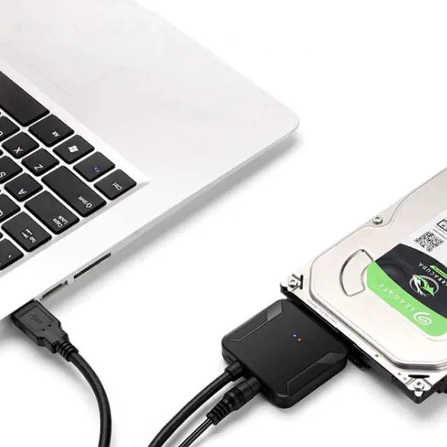 Alt view image 3 of 7 - USB 3.0 to SATA Adapter Cable, Super Speed 2.5"/3.5" HDD/SSD Hard Drive converter/Adapter cable SATA to USB 3.0 Adapter for 2.5"/3.5" HDD/SSD drives, supports UASP SATA III (with Power supply) giyqxHw