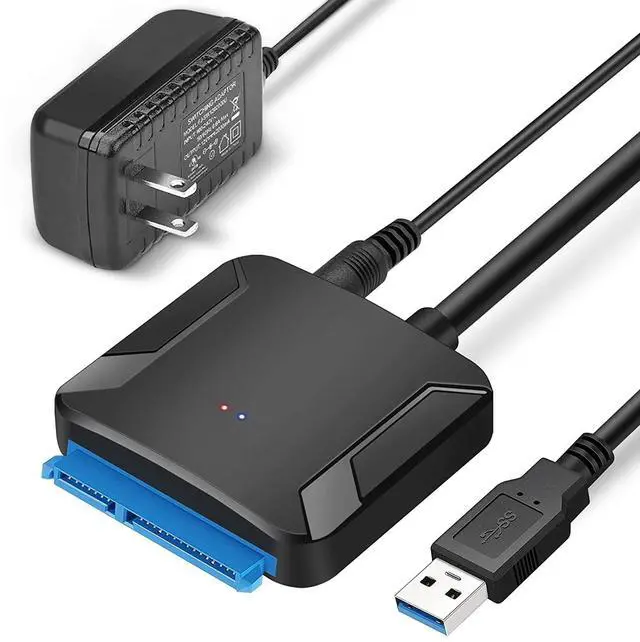 Main image of USB 3.0 to SATA Adapter Cable, Super Speed 2.5"/3.5" HDD/SSD Hard Drive converter/Adapter cable SATA to USB 3.0 Adapter for 2.5"/3.5" HDD/SSD drives, supports UASP SATA III (with Power supply) giyqxHw