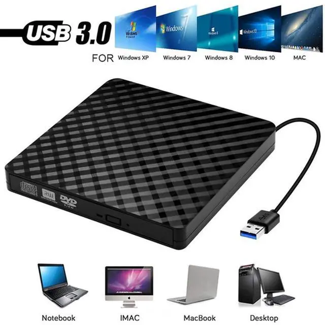 Alt view image 2 of 7 - WRIARICH External DVD Drive, USB 3.0 External DVD Drive Portable External Optical Drive CD DVD RW ROM Player