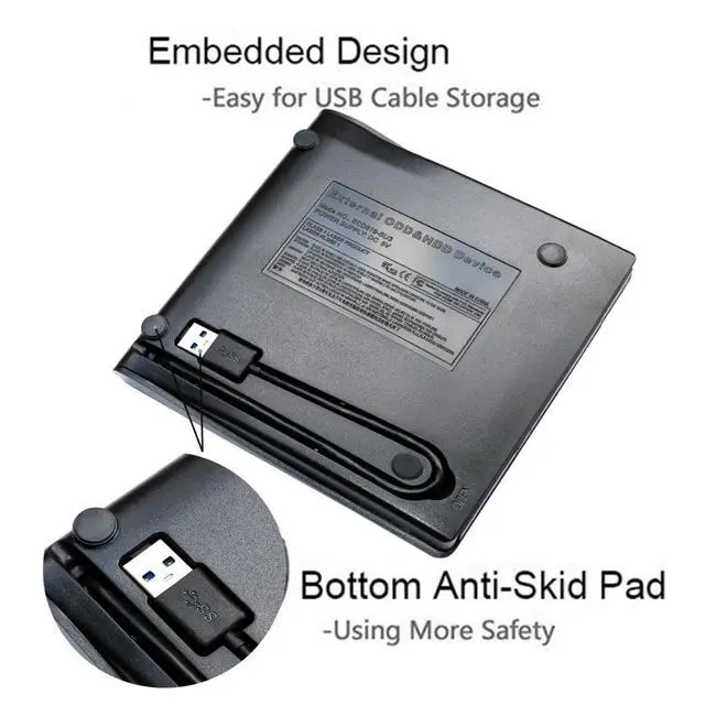 Alt view image 5 of 7 - WRIARICH External Optical CD Drive, USB 3.0 Portable CD/DVD +/-RW Slim DVD/CD ROM Rewriter Burner Reader Player For Laptop Desktop PC dvd burner dvd portatil Windows Linux OS Apple Mac
