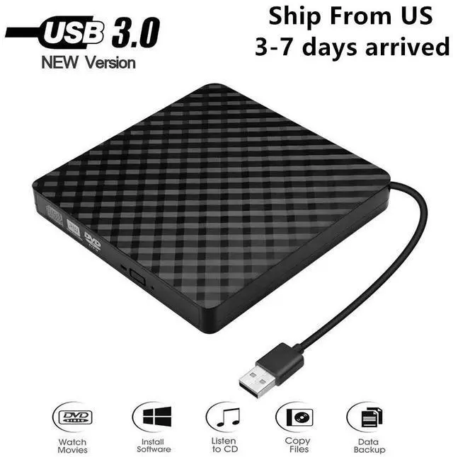 Main image of WRIARICH External DVD Drive, USB 3.0 External DVD Drive Portable External Optical Drive CD DVD RW ROM Player
