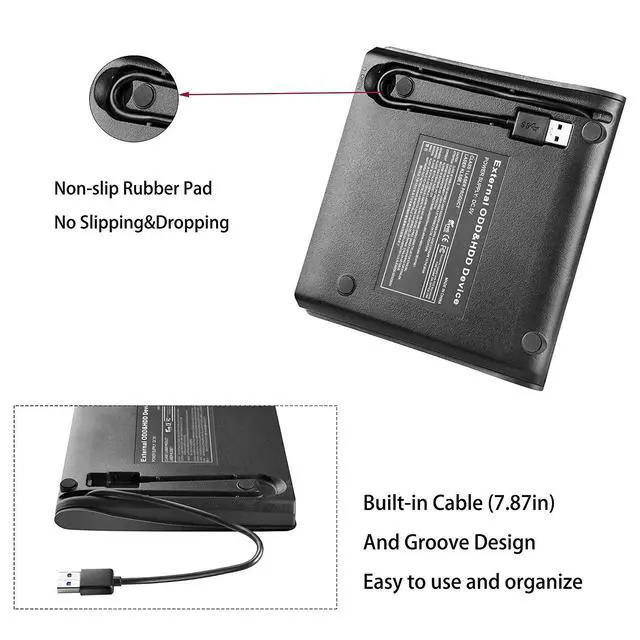 Alt view image 6 of 7 - WRIARICH External DVD Drive, USB 3.0 External DVD Drive Portable External Optical Drive CD DVD RW ROM Player