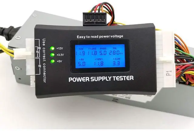 Alt view image 6 of 7 - WRIARICH 20/24 Pin ATX Computer PC Power Supply Tester for ATX/BTX/ITX/SATA/PCI-E/HDD/BYI Connectors, 1.8'' LCD Screen (Sturdy Plastic Enclosure)