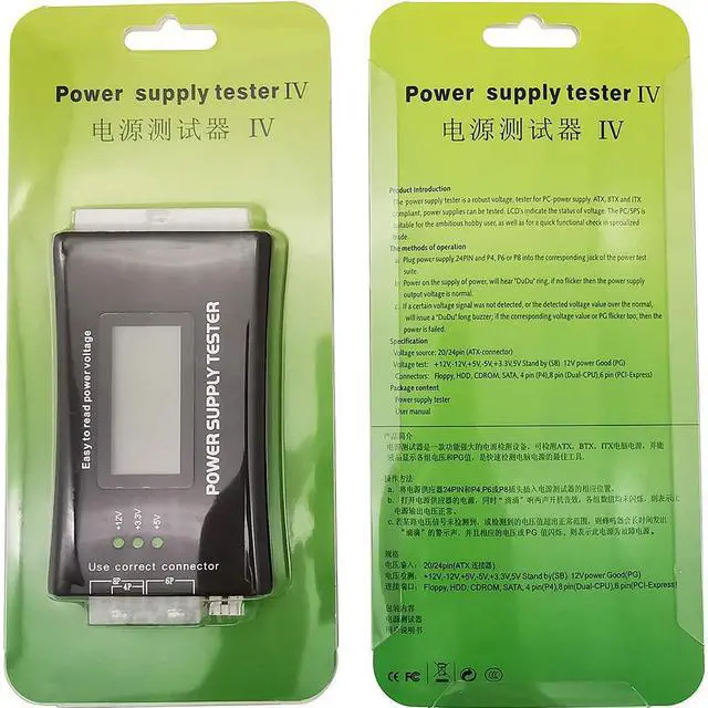 Alt view image 7 of 7 - WRIARICH 20/24 Pin ATX Computer PC Power Supply Tester for ATX/BTX/ITX/SATA/PCI-E/HDD/BYI Connectors, 1.8'' LCD Screen (Sturdy Plastic Enclosure)