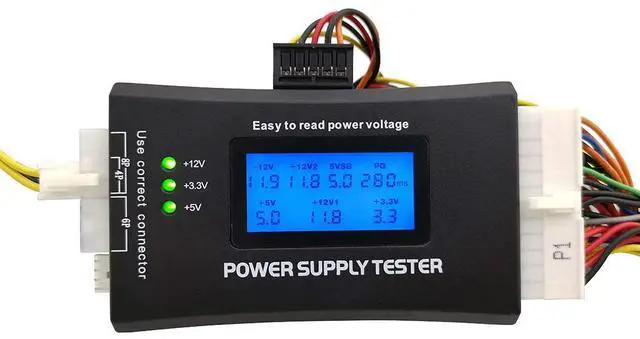 Main image of WRIARICH 20/24 Pin ATX Computer PC Power Supply Tester for ATX/BTX/ITX/SATA/PCI-E/HDD/BYI Connectors, 1.8'' LCD Screen (Sturdy Plastic Enclosure)