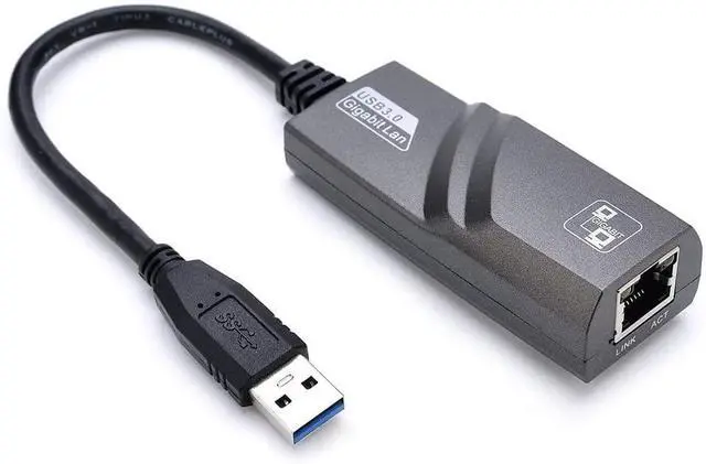 Main image of Super Speed USB 3.0 to RJ45 10/100/1000Mbps Gigabit Ethernet Network Adapter for PC or Laptop Windows 10, 8, 7, XP, Vista, Mac OS, Linux (Black) (USB 3.0 to RJ45 Ethernet Adapter)