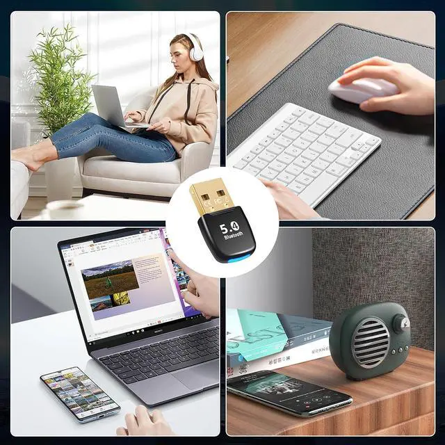 Alt view image 6 of 7 - WRIARICH USb Bluetooth 5.4 Adapter for PC, Bluetooth Dongle with Windows 8.1/10/11, Bluetooth 5.4 USB Adapter for Laptop/Keyboard/Mouse/Tablet/Headphones/Mobile Phone, Plug & Play, Connect 7 Devices