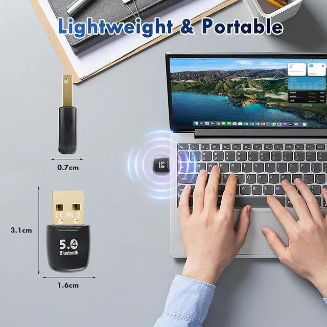 Alt view image 7 of 7 - WRIARICH USb Bluetooth 5.4 Adapter for PC, Bluetooth Dongle with Windows 8.1/10/11, Bluetooth 5.4 USB Adapter for Laptop/Keyboard/Mouse/Tablet/Headphones/Mobile Phone, Plug & Play, Connect 7 Devices
