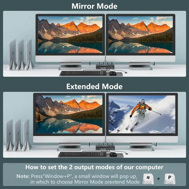 Alt view image 4 of 7 - Dual Monitor Displayport KVM Switch, USB 3.0 Displayport KVM Switch 2 Monitors 3 Computers 8K@30Hz, KVM Switcher for 3 PC Share 2 Monitors and 4 USB 3.0 Devices,Wired Remote and Cables Included