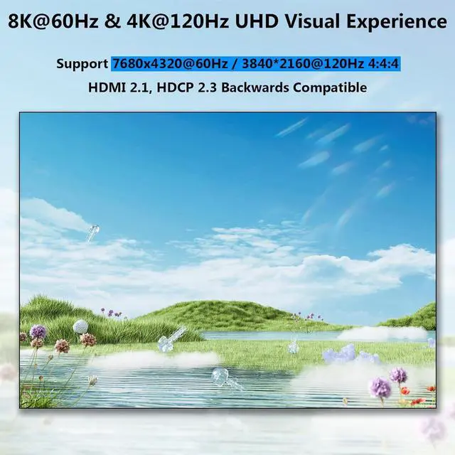 Alt view image 3 of 7 - KVM Switch 4 Computers 8K@60Hz 4K@144Hz, Simulation EDID, USB 3.0 HDMI KVM Switch for 4 Computers Share 1 Monitor and Keyboard Mouse and Headset,with Wired Remote,Power Adapter and USB3.0 Cable