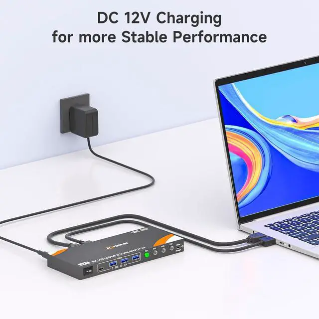 Alt view image 5 of 7 - 4 in 1 Out HDMI KVM Switch 4 Computers 1 Monitor, USB 3.0 HDMI KVM Switch 4 Port 4K@120Hz, 8K@60Hz, 4 Port HDMI KVM Switch for 4 Computer Share Mouse Keyboard and Monitor. with 4 USB 3.0 Ports