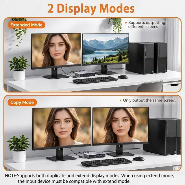 Alt view image 4 of 7 - Dual Monitor 8K KVM Switch 2 Monitors 2 Desktop PCs, HDMI + Displayport KVM Switcher 4K@144Hz HDMI 2.1 + DP1.4 2 Port KVM Switch for 2 PCs Sharing Keyboard Mouse & 4 USB 3.0 Ports, Wired Switch