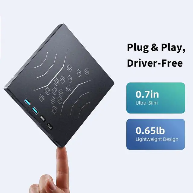 Alt view image 4 of 7 - 7 in 1 External Blu Ray Drive, Support 100G Disc R/W Portable Blu Ray Player with USB 3.0 Type-C, CD DVD Burner 3D Blu Ray with SD/TF Port, Blu Ray Burner Compatible with Windows Laptop Desktop