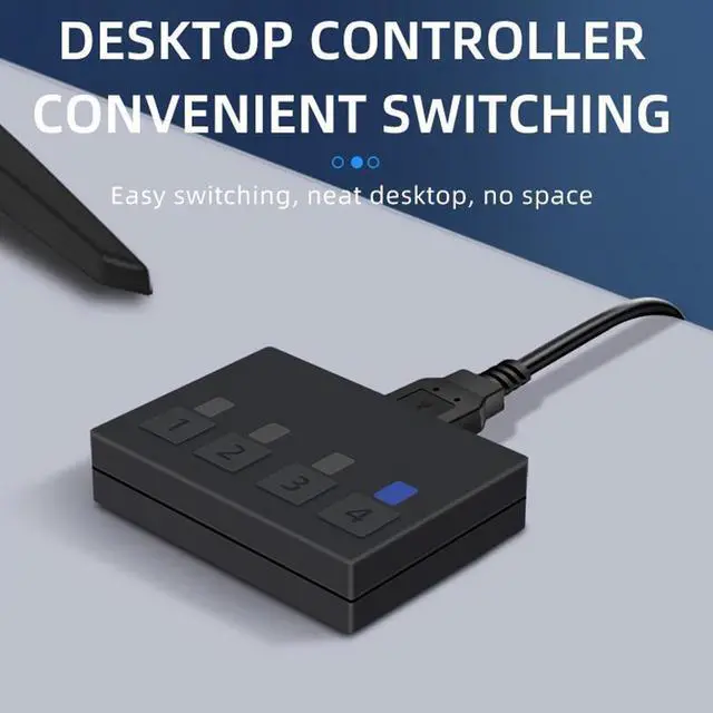 Alt view image 3 of 7 - 4x1 HDMI KVM Switch 4 Port, 8K @60Hz 4K@120Hz HDMI USB KVM HDMI Switch Share 4 Computers with One Monitor One-Button Swapping, 4 in 1 Out KVM Switcher for PC Laptop with 4 USB Cables 1 Power Cable